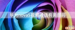 华为nova5视频通话有美颜吗